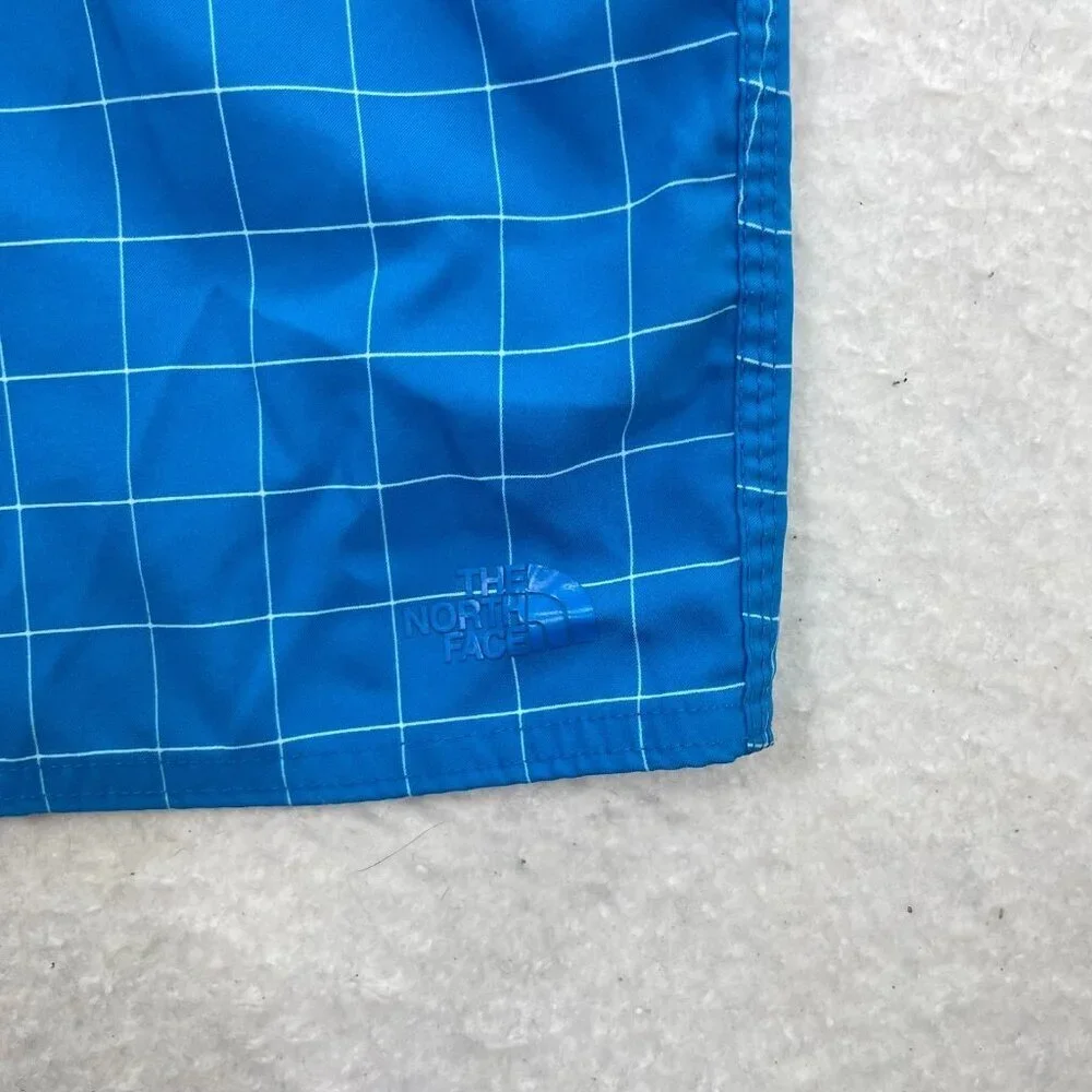 The North Face Board Shorts Men's 32 Blue Swim Trunks Quick Dry Pocket Logo Surf